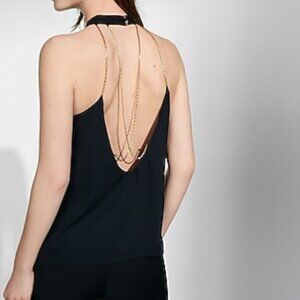 3/$20🌟 Express Black Gold Chain Detain Camisole Size Small